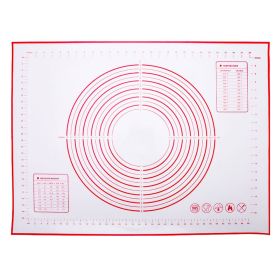 60cmx80cm Silicone Baking Mat Measurement Scale Knead Dough Kitchen Cake Pad (BPA-free, No FDA Certificate) - Red