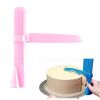 Food-grade PP Adjustable Fondant Spatula Cream Leveling Device DIY Baking Pastry Tool (BPA-free, No FDA Certificate) - Pink