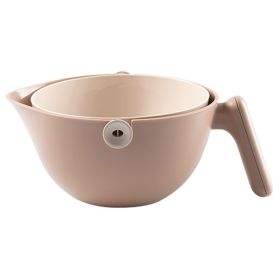 Double Layer Drain Basket Rotating Bowl Storage Strainer Vegetable Cleaning Drainer (without FDA Certificate, BPA Free) - Coffee