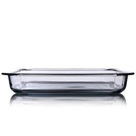 2L Heat-resistant Glass Baking Dish Transparent Cooking Oblong Casserole Dish Rectangular Baking Pan Glass Bakeware (BPA-free, No FDA Certificate)