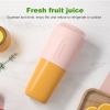 JC01 Wireless Mini Blender Electric Juicer Portable Juice Cup Cut Mixer with Six Blades for Home Office Travel (Without FDA, BPA-free) - Pink