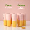 JC01 Wireless Mini Blender Electric Juicer Portable Juice Cup Cut Mixer with Six Blades for Home Office Travel (Without FDA, BPA-free) - Pink