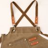 Barber Milk Tea Shop Apron Kitchen Restaurant Baking Anti-wear Canvas Adult Apron - Beige
