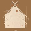 Barber Milk Tea Shop Apron Kitchen Restaurant Baking Anti-wear Canvas Adult Apron - Beige