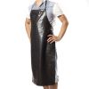 Home Kitchen PU Leather Waterproof Oilproof Adult Apron Cooking Baking Work Apron - Black