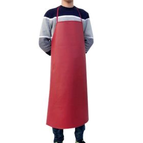 Home Kitchen PU Leather Waterproof Oilproof Adult Apron Cooking Baking Work Apron - Red