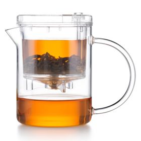 SAMADOYO 350ML Tea Mug Food-graded High Borosilicate Glass Clear Tea Cup with Infuser and Lid (BPA-free, No FDA Certificate) - Transparent
