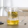 SAMADOYO 350ML Tea Mug Food-graded High Borosilicate Glass Clear Tea Cup with Infuser and Lid (BPA-free, No FDA Certificate) - Transparent