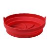 Folding Air Fryer Tray Reusable Silicone Pot for Air Fryer BBQ, Cooking Silicone Baking Tray Air Fryer Accessories (BPA-Free, No FDA) - Red