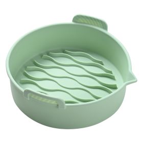 8.8-inch Non-stick Air Fryer Pan Basket Air Fryer Silicone Liner Pot Reusable Baking Tray (No FDA Certificate) - Green
