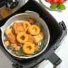 8.8-inch Non-stick Air Fryer Pan Basket Air Fryer Silicone Liner Pot Reusable Baking Tray (No FDA Certificate) - Green