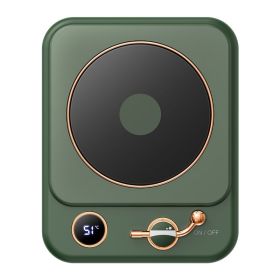 K22 3 Gears Adjustable Temperature Smart Heating Coffee Mug Warmer Digital Display Cup Heater, Chrome Plated - Green