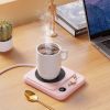 K22 3 Gears Adjustable Temperature Smart Heating Coffee Mug Warmer Digital Display Cup Heater, Chrome Plated - Green