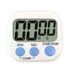 Large Screen LCD Display Electronic Digits Timer Alarm Clock with Stand - White / Blue