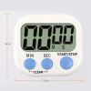 Large Screen LCD Display Electronic Digits Timer Alarm Clock with Stand - White / Blue