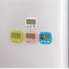 Large Screen LCD Display Electronic Digits Timer Alarm Clock with Stand - White / Blue
