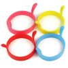 4Pcs Egg Ring Pancake Ring Round Silicone Egg Shaper with handle