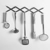 Kitchen Utensil Organizer Stainless Steel Pot Lid Plate Holder Rack 4 Sectional Adjustable