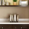 Kitchen Utensil Organizer Stainless Steel Pot Lid Plate Holder Rack Expandable 4 Sectional Adjustable with Sucker Hooks