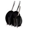 Kitchen Utensil Organizer Stainless Steel Pot Lid Plate Holder Rack Expandable 4 Sectional Adjustable with Sucker Hooks