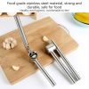 304 Stainless Steel Garlic Press Lengthened Garlic Squeezer Garlic Peeler Garlic Clamp Garlic Masher Household - Size: 186 x 70 x 50mm