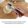 304 Stainless Steel Garlic Press Lengthened Garlic Squeezer Garlic Peeler Garlic Clamp Garlic Masher Household - Size: 186 x 70 x 50mm