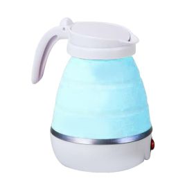Food Grade Silicone Mini Portable Foldable Electric Kettle Home Household Multipurpose Utility Tool (without Certification) - Blue/EU Plug