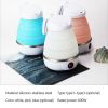 Food Grade Silicone Mini Portable Foldable Electric Kettle Home Household Multipurpose Utility Tool (without Certification) - Blue/EU Plug