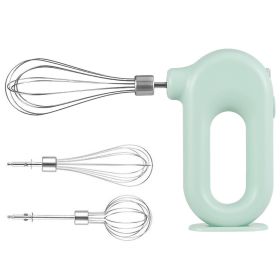 Electric Egg Beater Wireless Handheld Mixer Food Beater Whisk with 4 Speed for Baking Cake Egg Cream Upright Mixer (without FDA Certificate) - Green