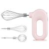 Electric Egg Beater Wireless Handheld Mixer Food Beater Whisk with 4 Speed for Baking Cake Egg Cream Upright Mixer(without FDA Certificate) - Pink