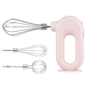Electric Egg Beater Wireless Handheld Mixer Food Beater Whisk with 4 Speed for Baking Cake Egg Cream Upright Mixer(without FDA Certificate) - Pink