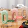 Electric Egg Beater Wireless Handheld Mixer Food Beater Whisk with 4 Speed for Baking Cake Egg Cream Upright Mixer(without FDA Certificate) - Pink
