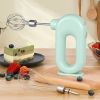 Electric Egg Beater Wireless Handheld Mixer Food Beater Whisk with 4 Speed for Baking Cake Egg Cream Upright Mixer(without FDA Certificate) - White