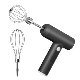 Kitchen Electric Egg Beater Egg Whisk 3 Speeds Wireless Handheld Mixer Baking Cake Egg Cream Tool - Black