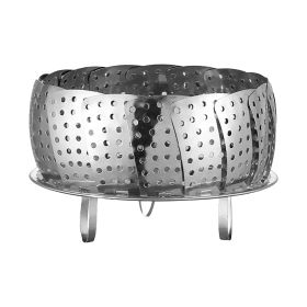 Stainless Steel Steamer Basket Adjustable Collapsible Steamer Folding Rack Colander (without Certification) - Large