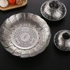Stainless Steel Steamer Basket Adjustable Collapsible Steamer Folding Rack Colander (without Certification)- Medium