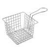 Mini Square Fry Basket Stainless Steel French Fries Holder Fried Food Presentation Basket (without FDA Certification) - Silver