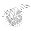 Mini Square Fry Basket Stainless Steel French Fries Holder Fried Food Presentation Basket (without FDA Certification) - Silver
