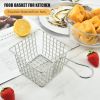 Mini Square Fry Basket Stainless Steel French Fries Holder Fried Food Presentation Basket (without FDA Certification) - Silver