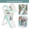 Vegetable Cutter Manual Food Chopper Multifunctional Meat Slicer Grater Shredder (without FDA Certification) - Green