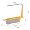 Retractable Sponge Sink Holder for Kitchen Drain Rack Dish Rags Brush Soap Scrubber Counter Organizer with Towel Dish Cloth Hanger - Yellow