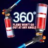 Butane Torch Kitchen Torch Lighter Adjustable Flame No Leaking Reversible Culinary Torch For Cooking Baking Barbecue - Black
