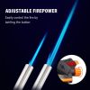 Butane Torch Kitchen Torch Lighter Adjustable Flame No Leaking Reversible Culinary Torch For Cooking Baking Barbecue - Black