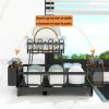 Dish Drying Rack for Kitchen Counter; 2 Tier with Drain Set Cup Holder Utensil Holder Stainless Steel Black
