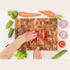 End Grain Teak Cutting Board Reversible Chopping Serving Multipurpose Food Safe