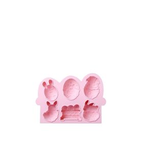 Easter Bunny Egg Silicone Baking Mold (Color: pink)
