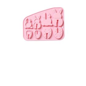3D Combination Easter Bunny Egg Silicone Mold (Color: pink)